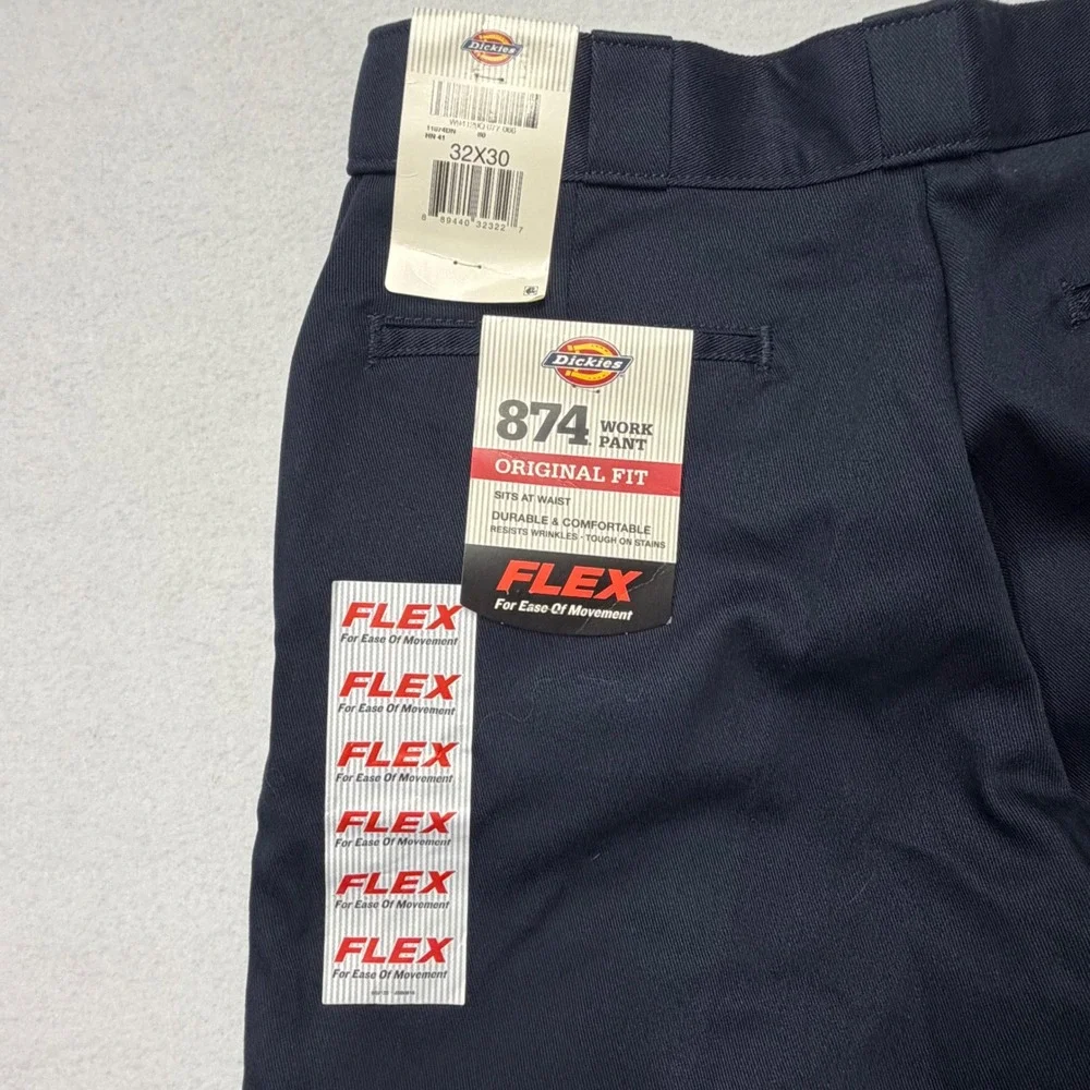 NEW Dickies 874 Flex Original Fit Work Pants Navy Blue Mens 32x30 Utility